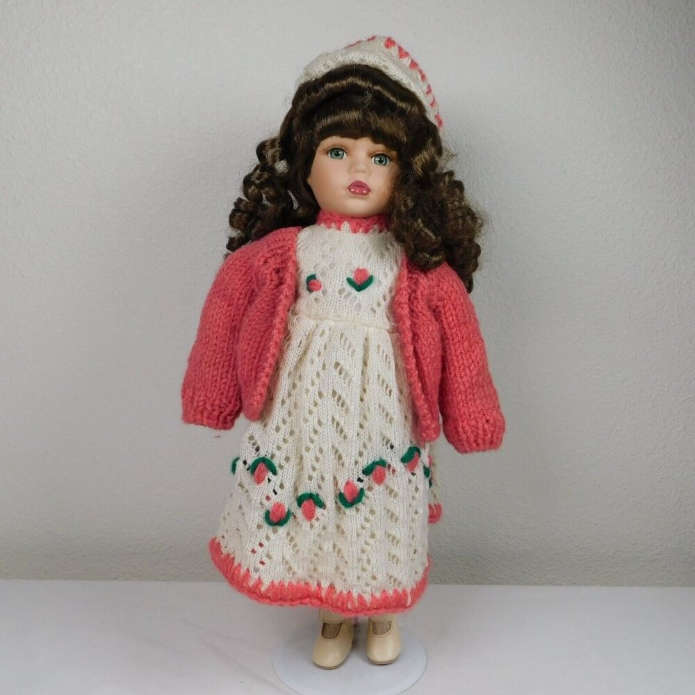 Classic Treasures Collectible Doll Bisque Porcelain Stand included 16" tall